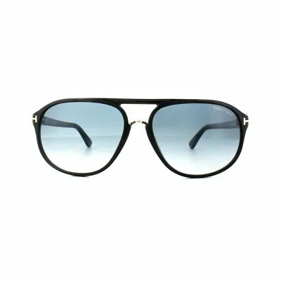 Pre-owned Tom Ford Sunglasses 0447 Jacob 01p Shiny Black Green Gradient