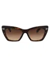 Tom Ford Womens Brown Tr001312 Ft0871 Cat-eye Tortoiseshell Acetate Sunglasses