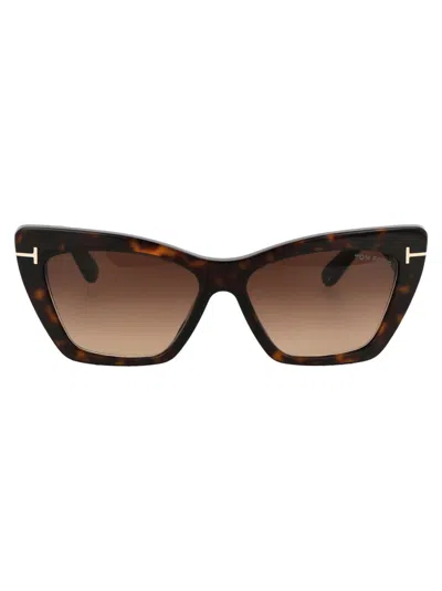 Tom Ford Womens Brown Tr001312 Ft0871 Cat-eye Tortoiseshell Acetate Sunglasses
