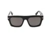 Tom Ford Fausto Squared Acetate Sunglasses In Black