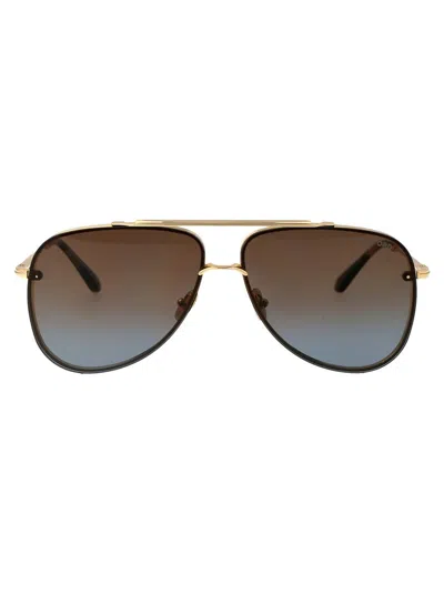 Tom Ford Sunglasses In 30f Oro Carico Lucido / Marrone Grad