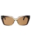 Tom Ford Winona 53mm Gradient Polarized Cat Eye Sunglasses In 47j Marrone Chiaro/altri / Roviex