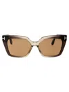 Tom Ford Winona 53mm Gradient Polarized Cat Eye Sunglasses In 47j Marrone Chiaro/altri / Roviex