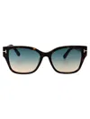 Tom Ford Cat-eye Sunglasses Sunglasses In 52p Avana Scura / Verde Grad