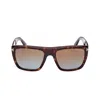 Tom Ford Alberto 55mm Gradient Square Sunglasses In 5552f - Avana Scura / Marrone Grad