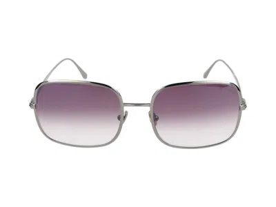 Tom Ford Eyewear Square Frame Sunglasses In Silver