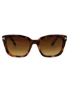 Tom Ford Beatrix Ft0613 52h Geometric Polarized Sunglasses In Avana Bionda / Marrone Grad