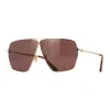 Tom Ford Sunglasses Aviator Full Rim, Shiny Rose Gold Frame And Brown Lens Ft118528e In Gold