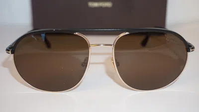 Pre-owned Tom Ford Sunglasses Aviator Gio Gold Black Brown Tf772 02h 59 17 140