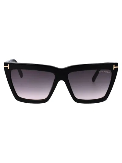Tom Ford Eden Sunglasses In Black