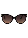 Tom Ford Eyewear Tallulah Round Frame Sunglasses In Brown