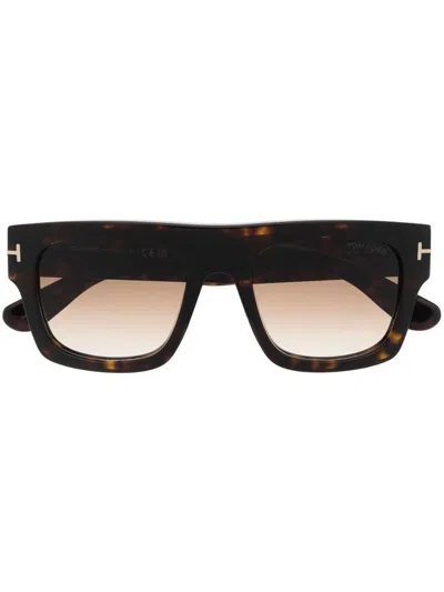 Tom Ford Sunglasses In Dark Havana / Gradient Brown