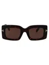 Tom Ford Rectangle-frame Sunglasses In Brown