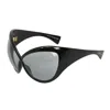 Tom Ford Sunglasses Butterfly Full Rim, Black/gold Frame And Solid Grey Lens Ft0219daphne01a In Gold
