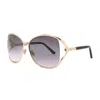 Tom Ford Sunglasses Butterfly Full Rim, Shiny Rose Gold Frame And Gradient Smoke Lens Ft109128b In Gold