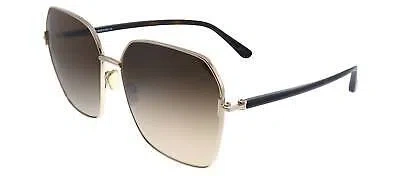 Pre-owned Tom Ford Sunglasses Claudia Geometric Metal Sunglasses With Brown Lens For In Gold