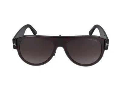 Tom Ford Sunglasses In Dark Brown Luc/bordeaux Grad