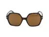Tom Ford Geometric-frame Sunglasses In Dark Havana/brown