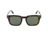 Tom Ford Eyewear Hayden Square Frame Sunglasses In Dark Havana/green