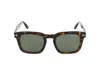 Tom Ford Eyewear Hayden Square Frame Sunglasses In Dark Havana/green