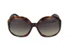 Tom Ford Eyewear Georgia Round Frame Sunglasses In Dark Havana/smoke Grad