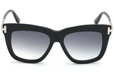 Pre-owned Tom Ford Sunglasses Dasha Ft0822 01b Shiny Black Smoke Gradient 52mm Tf 822 In Gray
