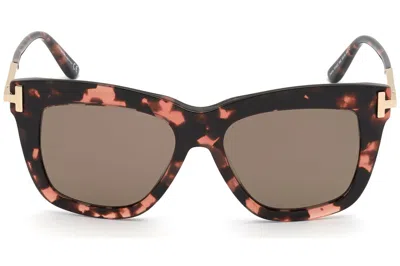 Pre-owned Tom Ford Sunglasses Dasha Ft0822 56e Pink Havana Brown 52mm Tf 822