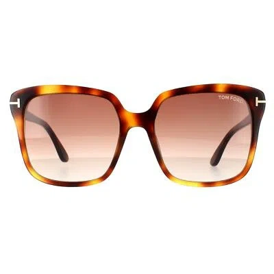 Pre-owned Tom Ford Sunglasses Faye Ft0788 53f Blonde Havana Brown Gradient
