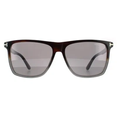 Pre-owned Tom Ford Sunglasses Fletcher Ft0832 55c Coloured Havana Gray Mirror