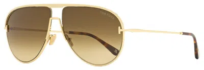 Pre-owned Tom Ford Sunglasses Ft 0924 28f Shiny Rose Gold Brown Gradient Lenses 60mm