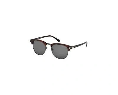 Pre-owned Tom Ford Sunglasses Ft0248 Henry 52a Dark Havana Smoke Man In Gray