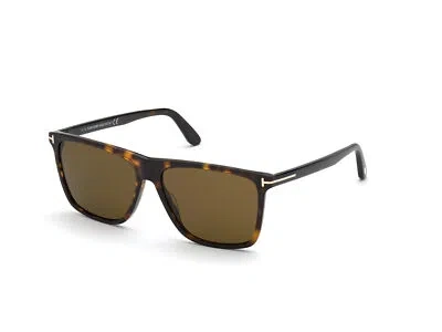 Pre-owned Tom Ford Sunglasses Ft0832 Fletcher 52j Dark Havana Brown Man
