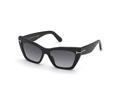 Pre-owned Tom Ford Sunglasses Ft0871 Wyatt 01b Black Smoke Woman In Gray