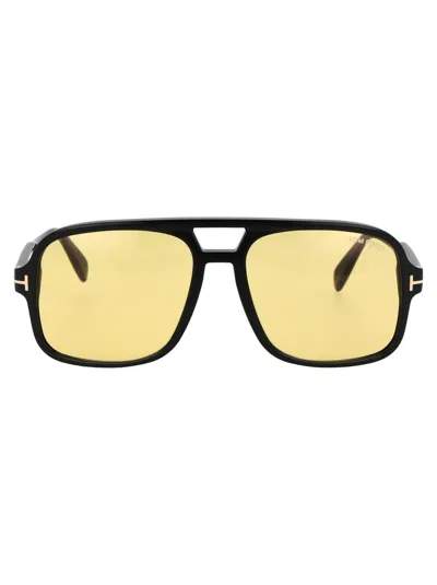 Tom Ford Ft0884 Sunglasses In 01e Nero Lucido / Marrone