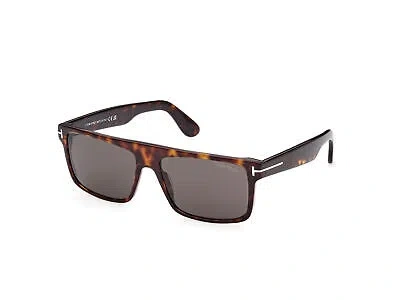 Pre-owned Tom Ford Sunglasses Ft0999 Philippe-02 52a Havana Smoke Man In Gray
