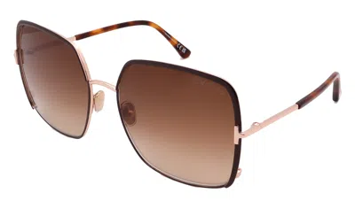 Tom Ford Sunglasses Ft1006-48f-60-18-135 Non-polarized In Brown