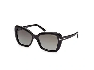 Pre-owned Tom Ford Sunglasses Ft1008 Maeve 01b Black Smoke Woman In Gray