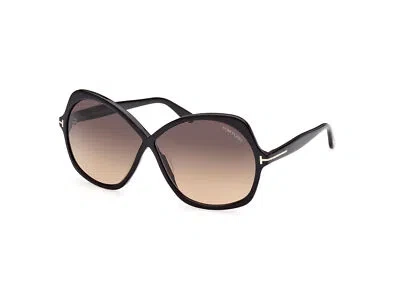 Pre-owned Tom Ford Sunglasses Ft1013 Rosemin 01b Black Smoke Woman In Gray