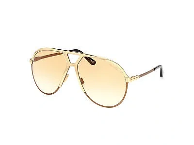 Pre-owned Tom Ford Sunglasses Ft1060 Xavier 30f Gold Brown Man