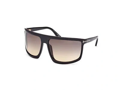 Pre-owned Tom Ford Sunglasses Ft1066 Clint-02 01b Black Smoke In Gray