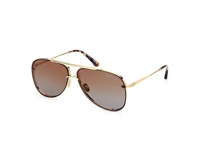 Pre-owned Tom Ford Sunglasses Ft1071 Leon 30f Gold Brown Man