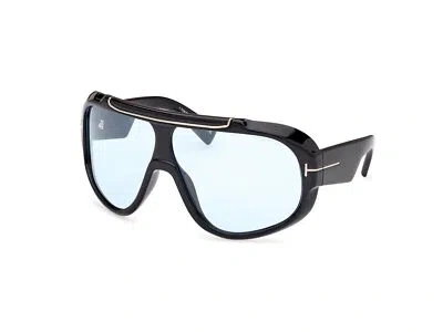 Pre-owned Tom Ford Sunglasses Ft1093 Rellen 01v Black Blue Men Women