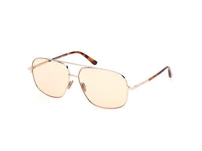 Pre-owned Tom Ford Sunglasses Ft1096 Tex 28e Gold Brown Man