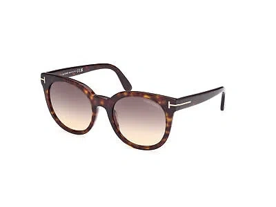 Pre-owned Tom Ford Sunglasses Ft1109 Moira 52b Havana Smoke Woman In Gray