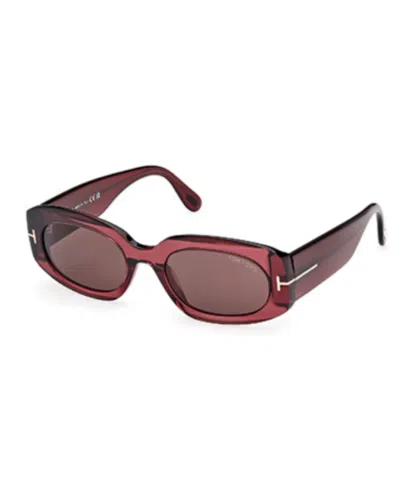 Tom Ford Cielle 52mm Oval Sunglasses In Burgundy