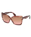 Tom Ford Fiore 63mm Oversize Gradient Butterfly Sunglasses