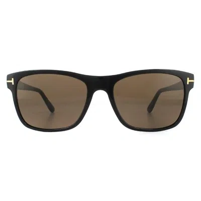 Pre-owned Tom Ford Sunglasses Giulio Ft0698 01j Shiny Black Roviex In Brown
