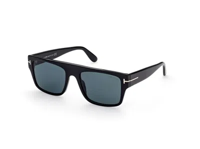 Tom Ford Sunglasses In Glossy Black/blue