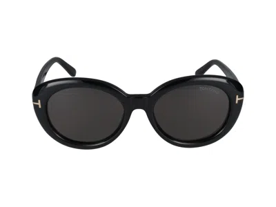 Tom Ford Sunglasses In Glossy Black/smoke