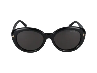 Tom Ford Sunglasses In Glossy Black/smoke